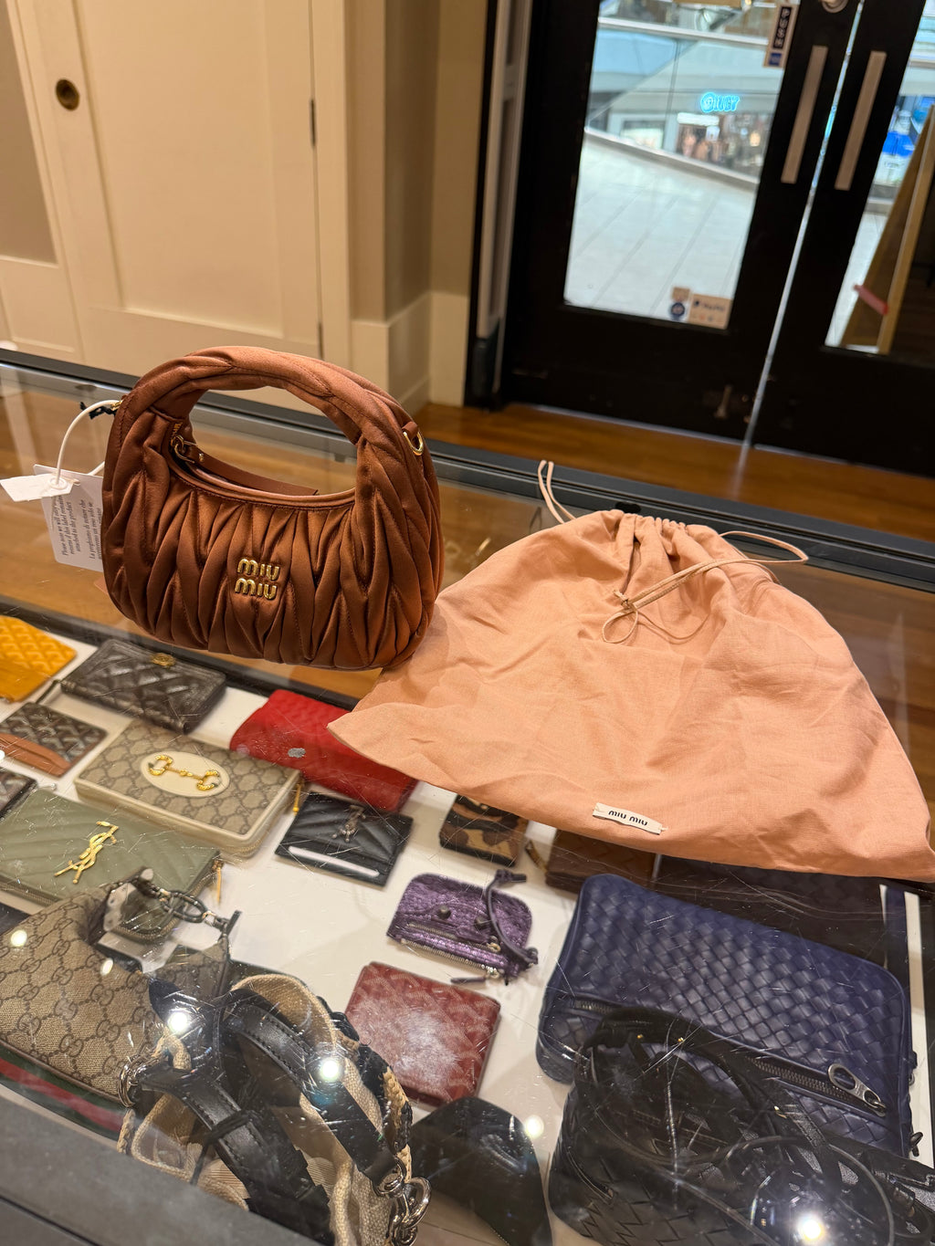 Miu Miu Wander Matelassé Bag - Cacao