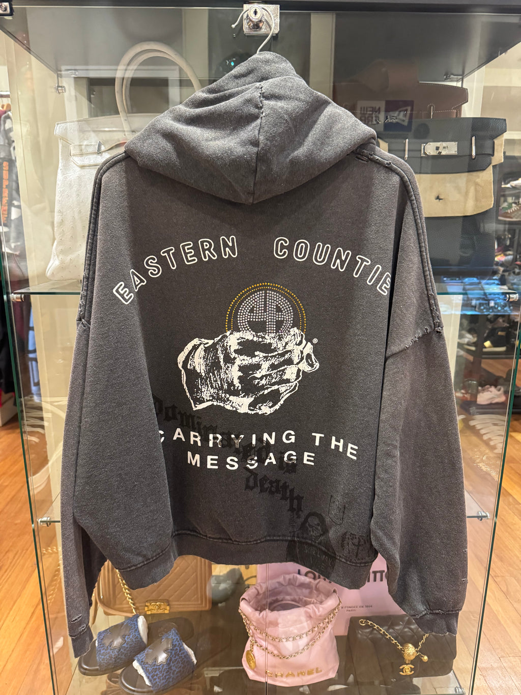 Paly Hollywood ‘Carrying The Message’ Distressed Zip Up Hoodie
