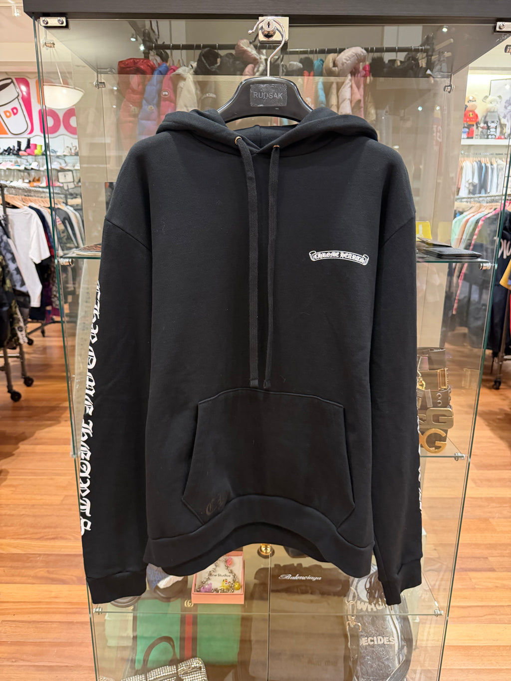 Chrome Hearts Scroll Logo Hoodie - Black