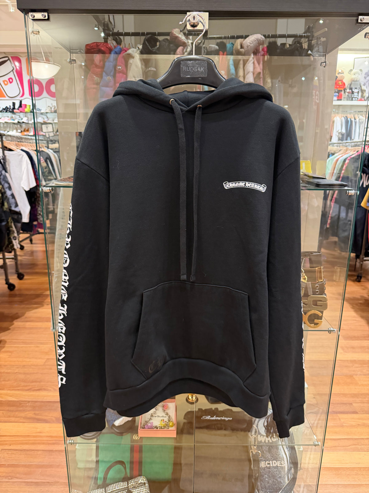 Chrome Hearts Scroll Logo Hoodie - Black