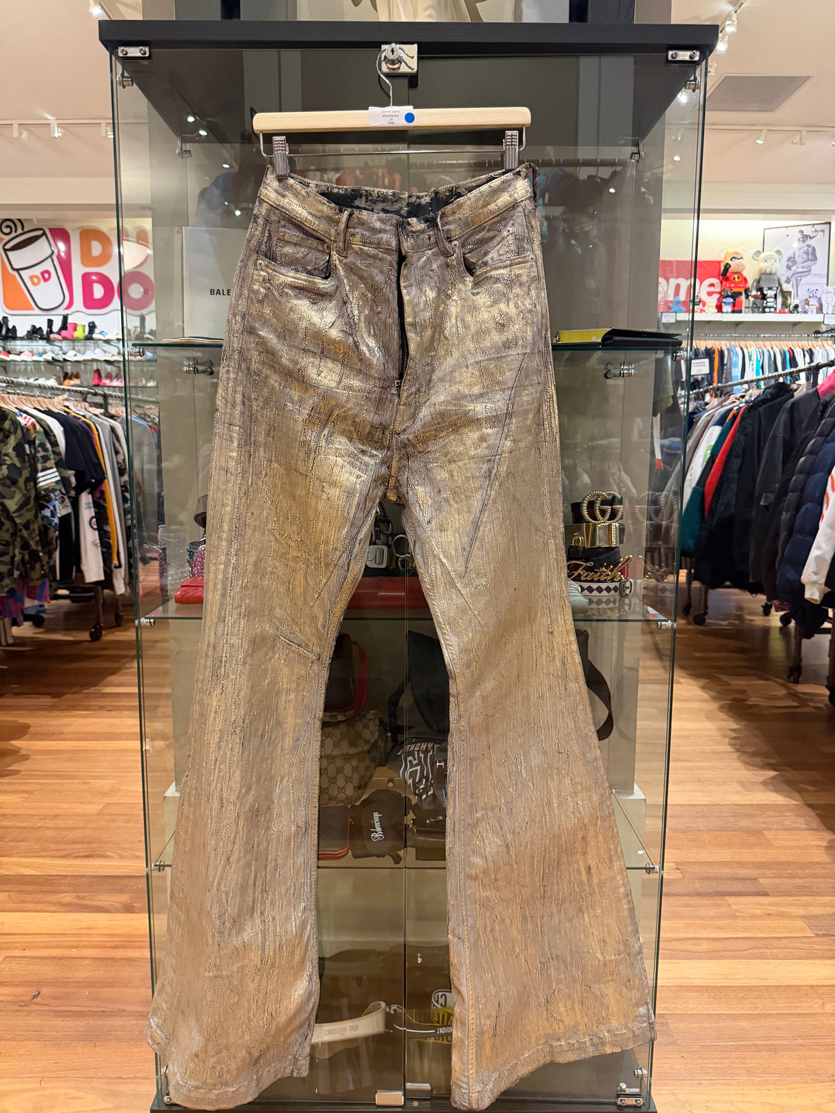Rick Owens Gold Foil Coated
Denim Jeans