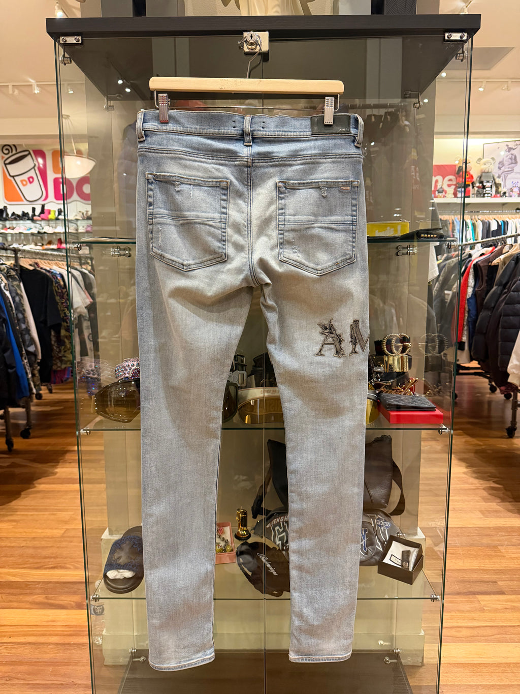 Amiri Applique Logo Skinny Jeans -Light Wash