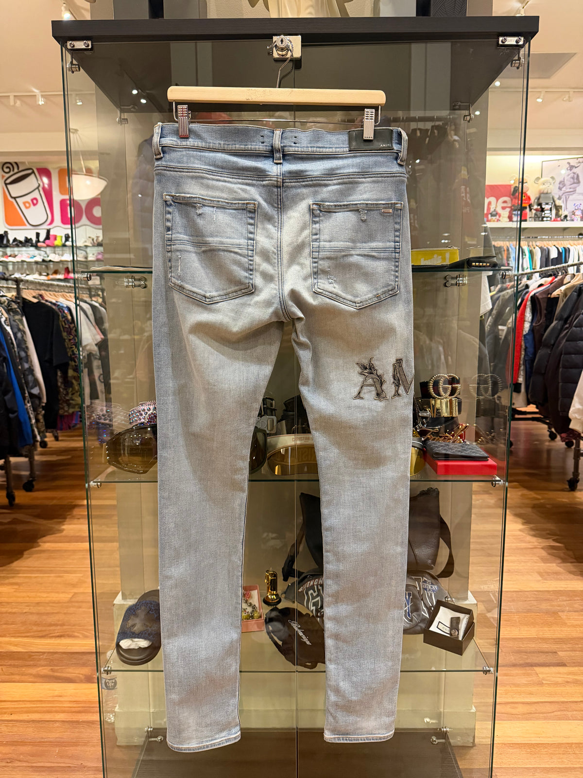 Amiri Applique Logo Skinny Jeans -Light Wash