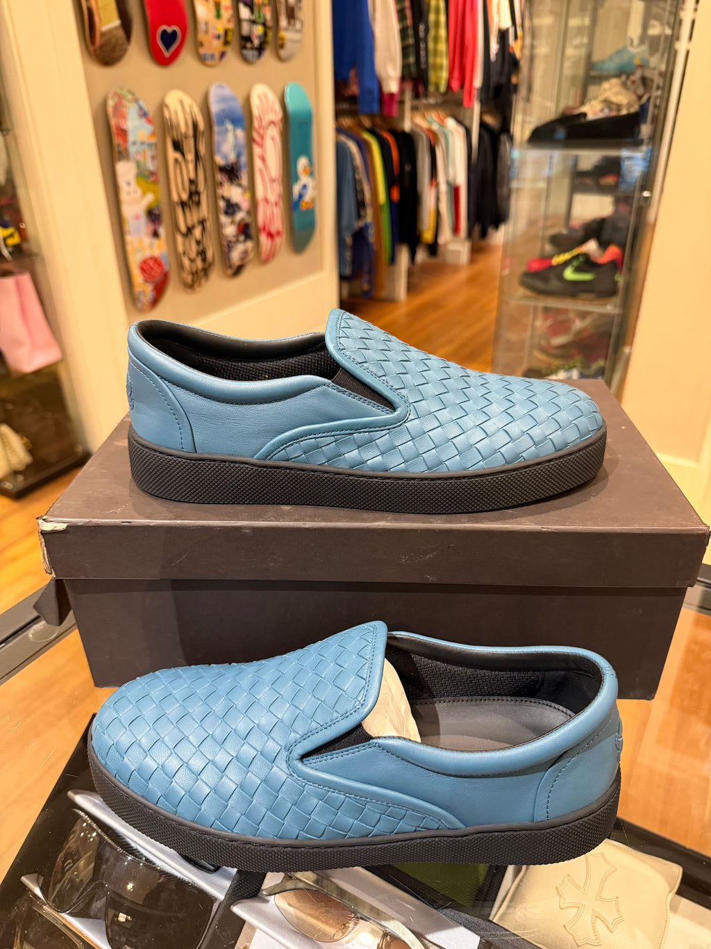 Bottega Veneta Inrecciato Woven Leather Slip Ons