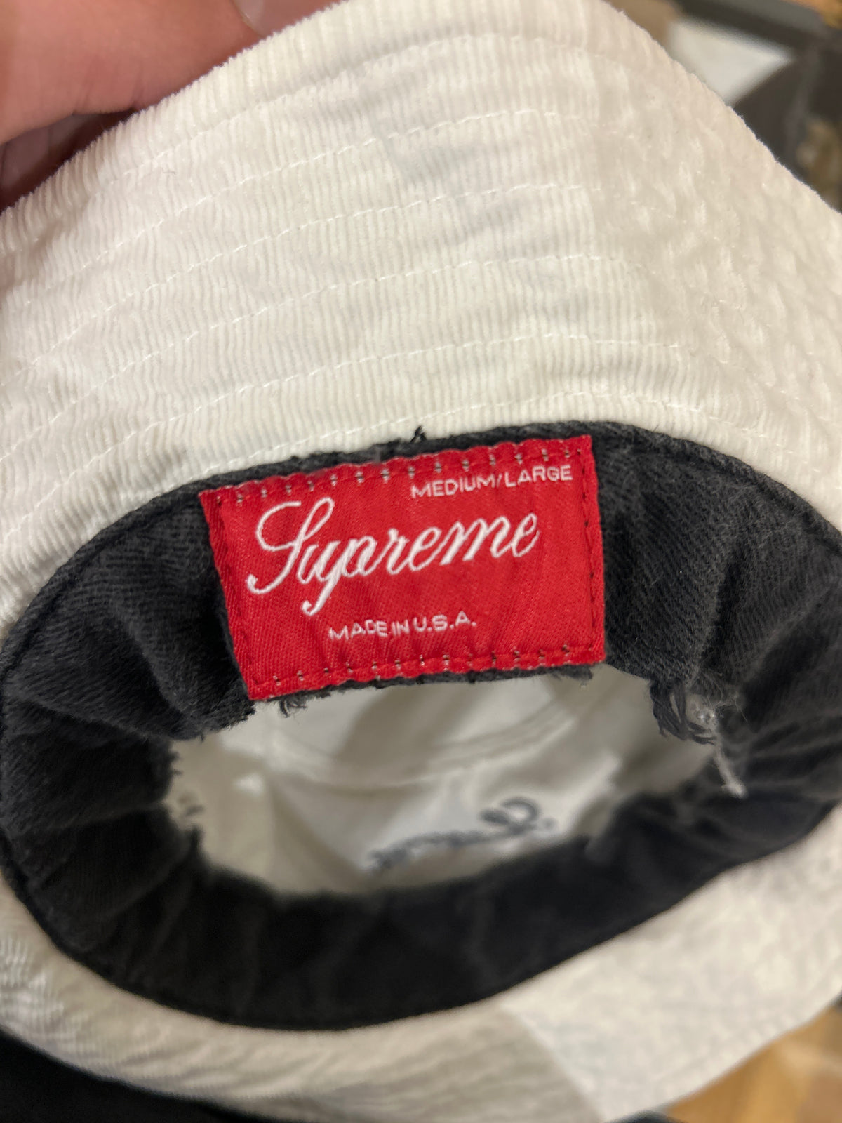 Supreme Signature Bucket Hat - White