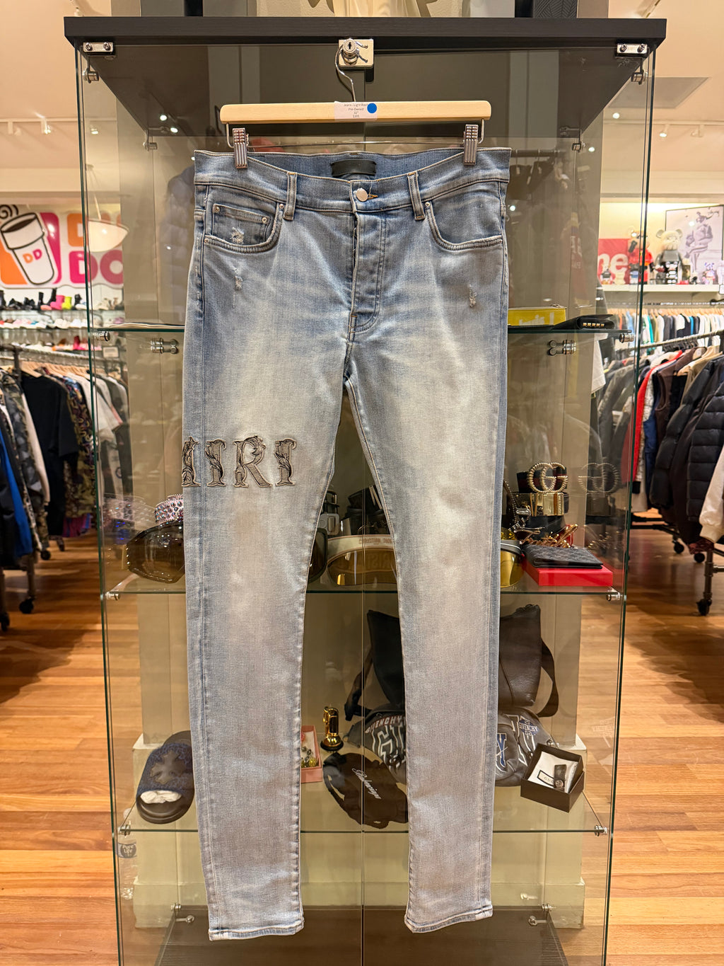 Amiri Applique Logo Skinny Jeans -Light Wash