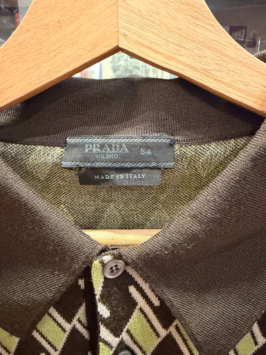 Prada Diamond Pattern Polo