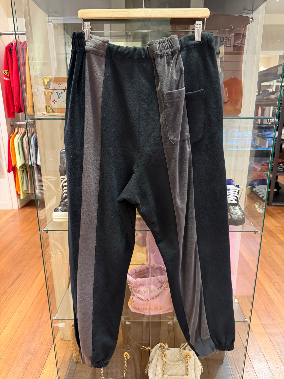 Maison Mihara Yasuhiro Vertical Switching Pants - Black/Grey