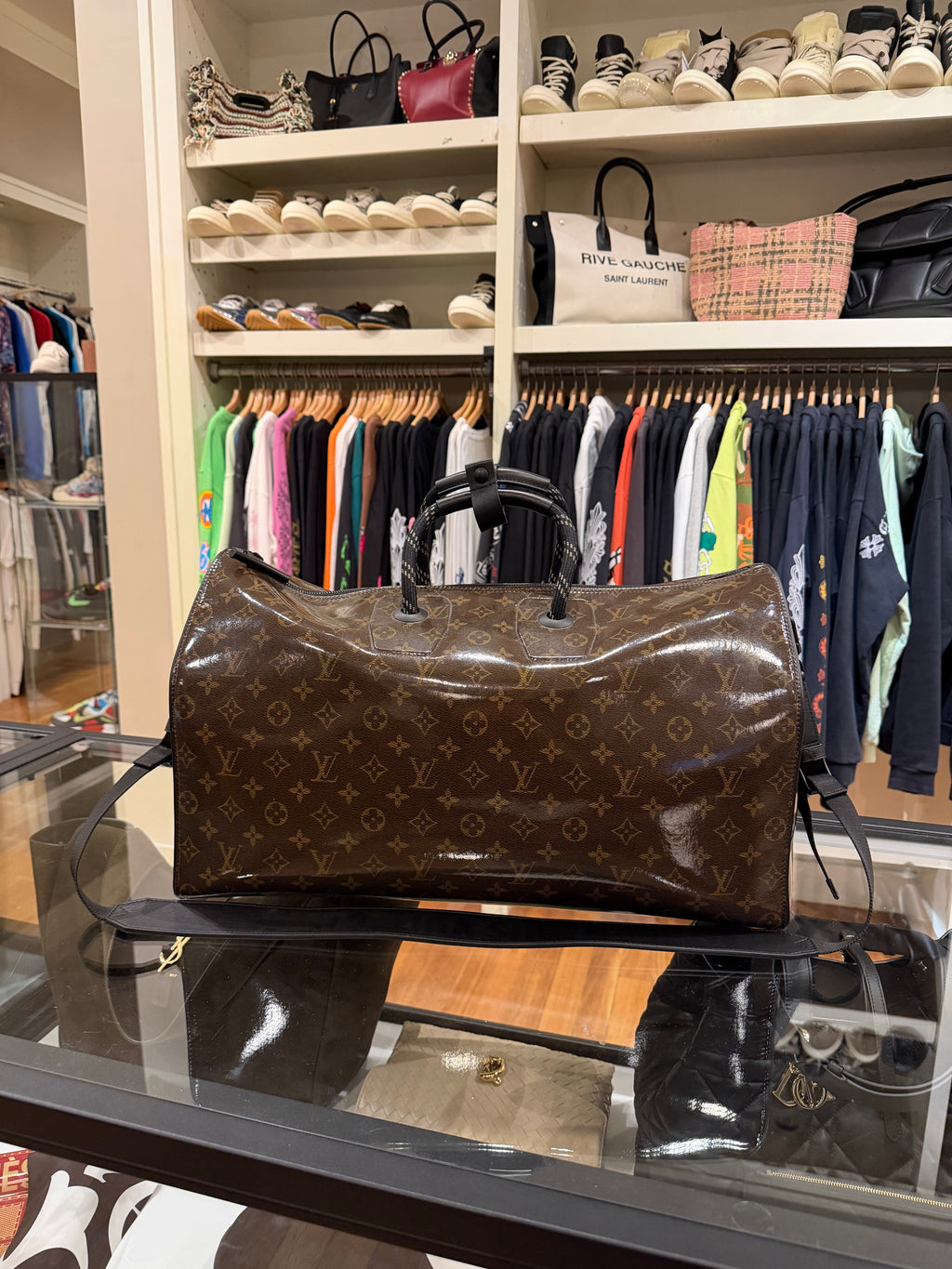 Louis Vuitton Monogram Glaze Keepall Bandouliere 50 Duffle Bag