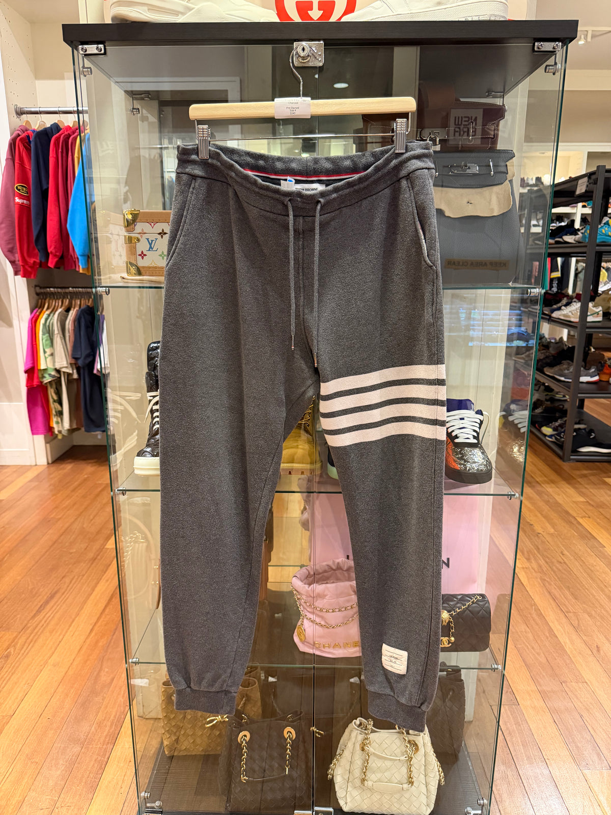 Thome Browne 4-Bar Joggers
- Charcoal