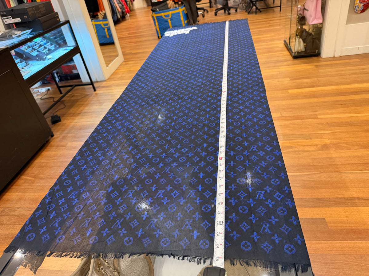 Louis Vuitton Etoile Everyday Stole Scarf Blue Navy blue Cotton (75in)