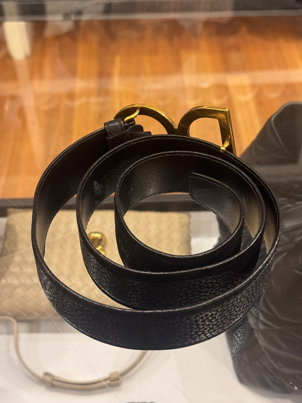 Dolce & Gabbana Gold Hardware Leather Belt