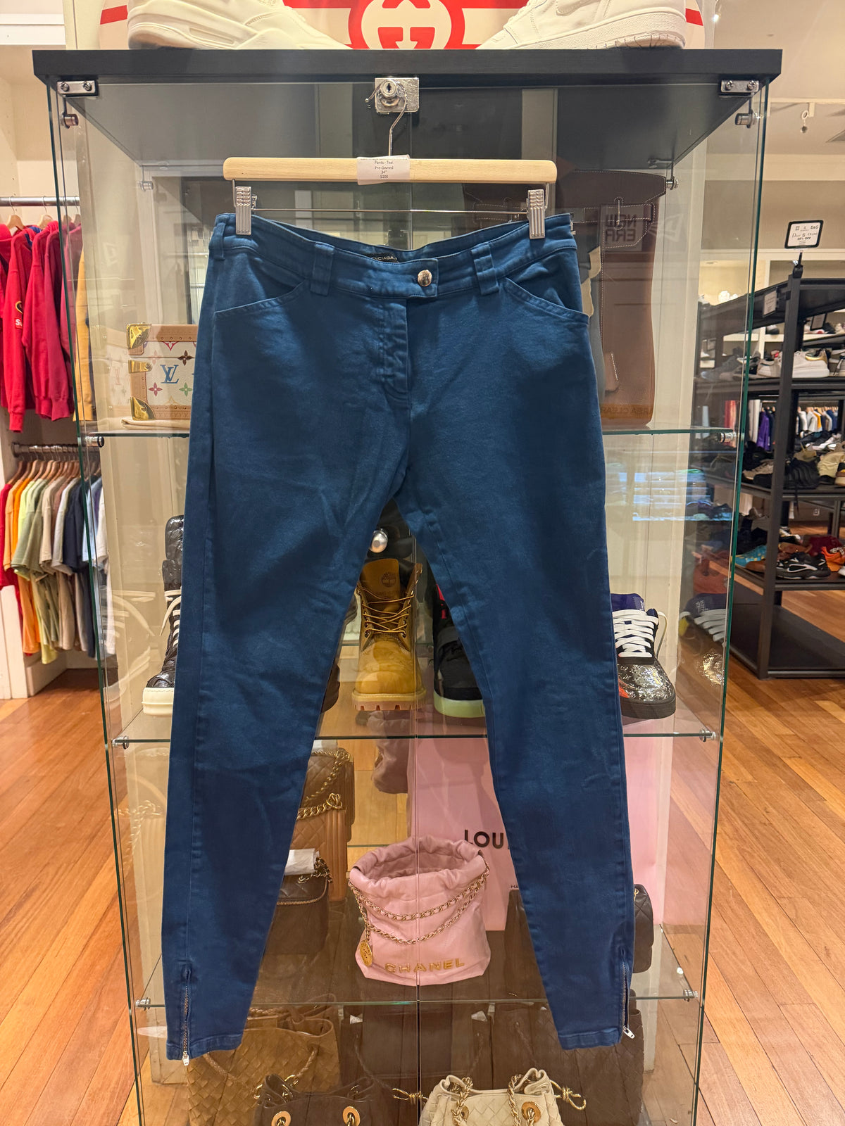 Balenciaga Slim Fit Ankle Zip
Pants- Teal