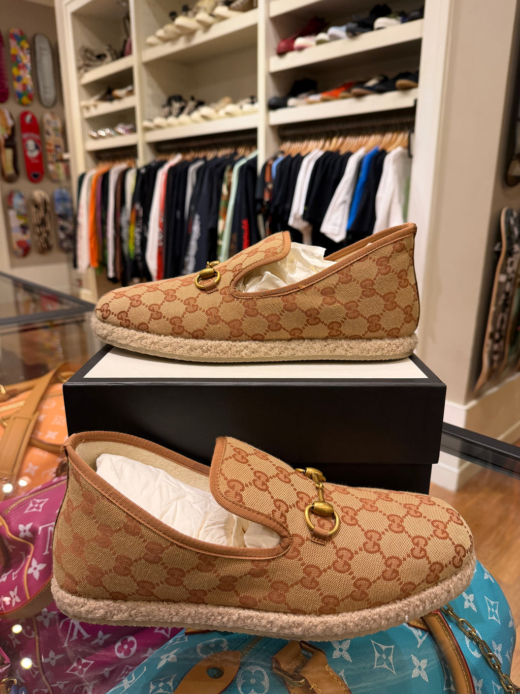 Gucci Fria GG Canvas Horsebit Espadrilles