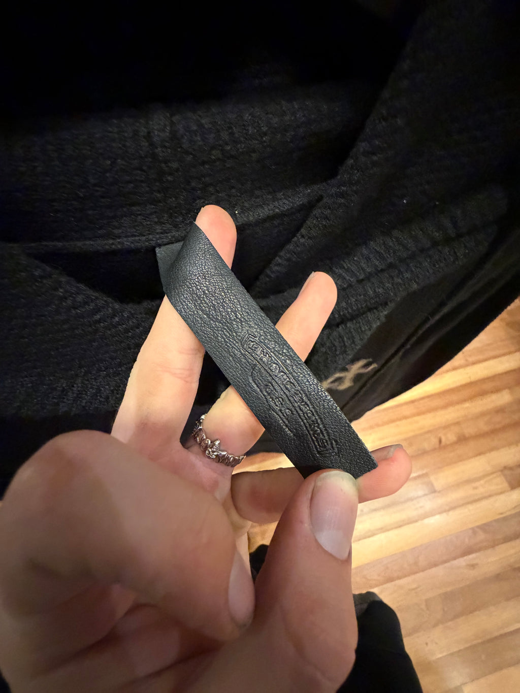 Chrome Hearts Cashmere Triple Cross Patch Waffle Hoodie