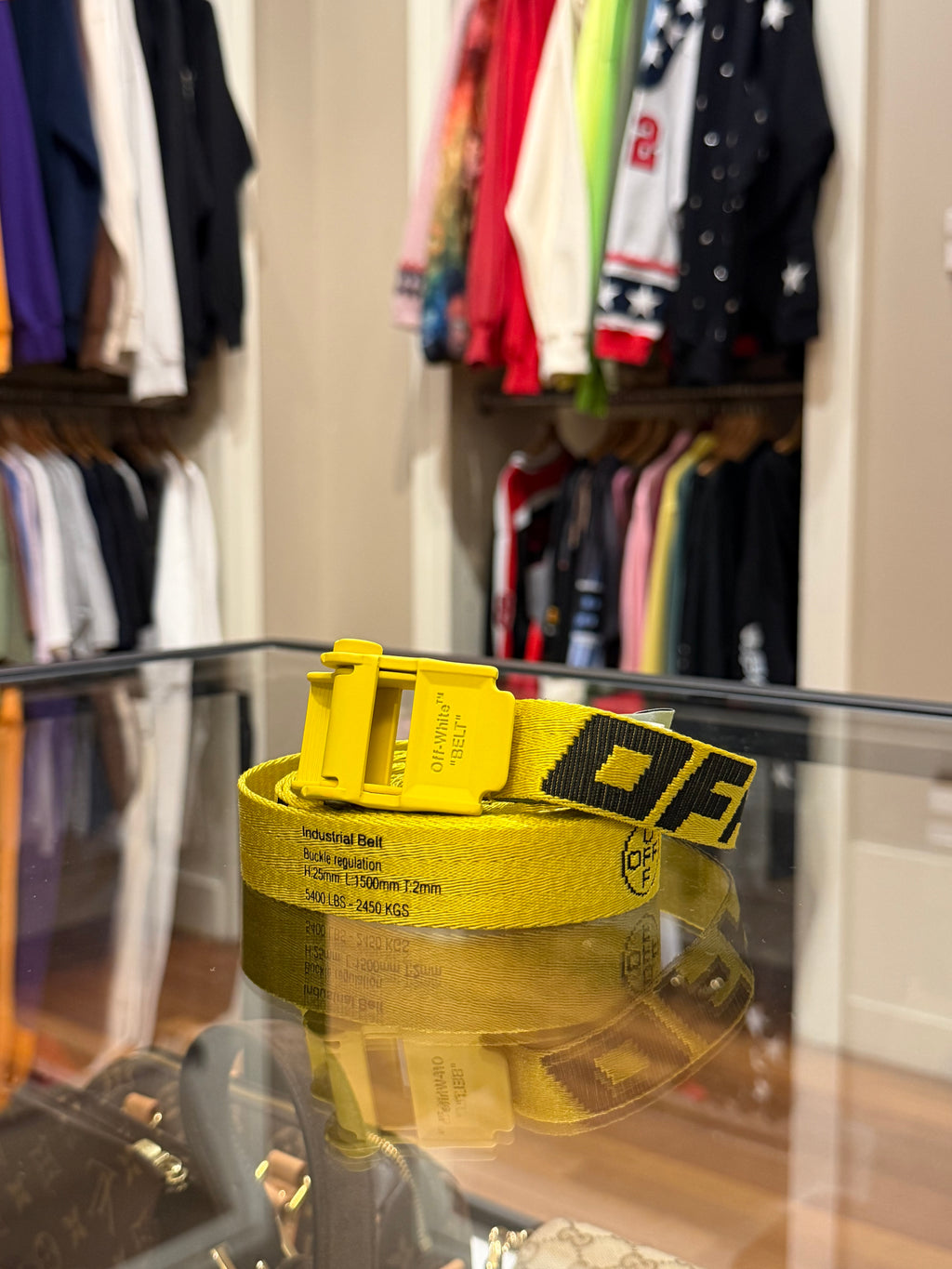 Off White Industrial Belt - Yellow