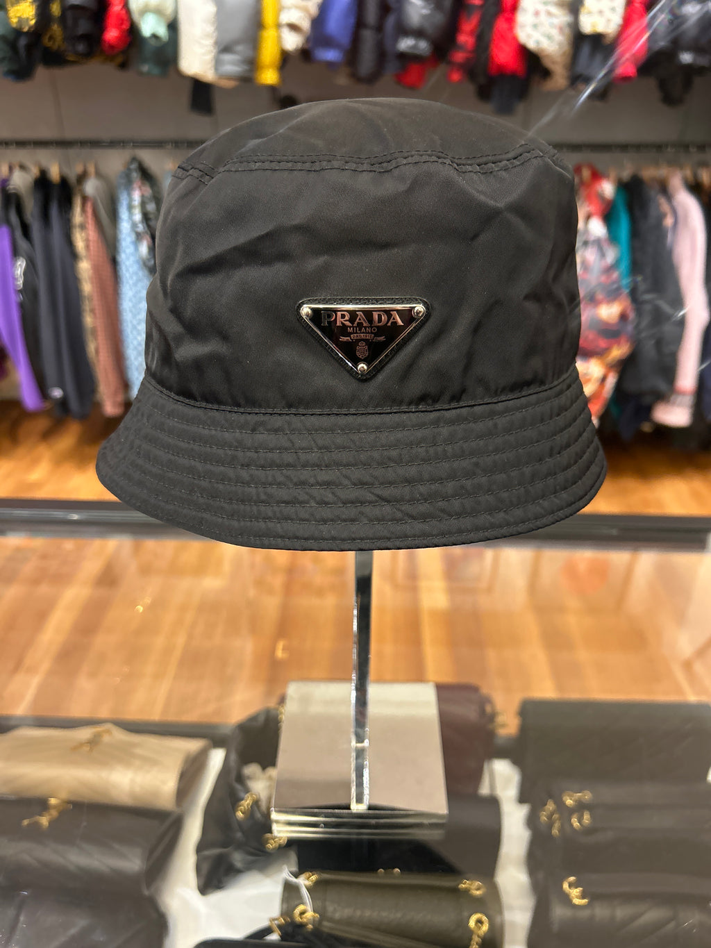 Prada Milano Logo Bucket Hat