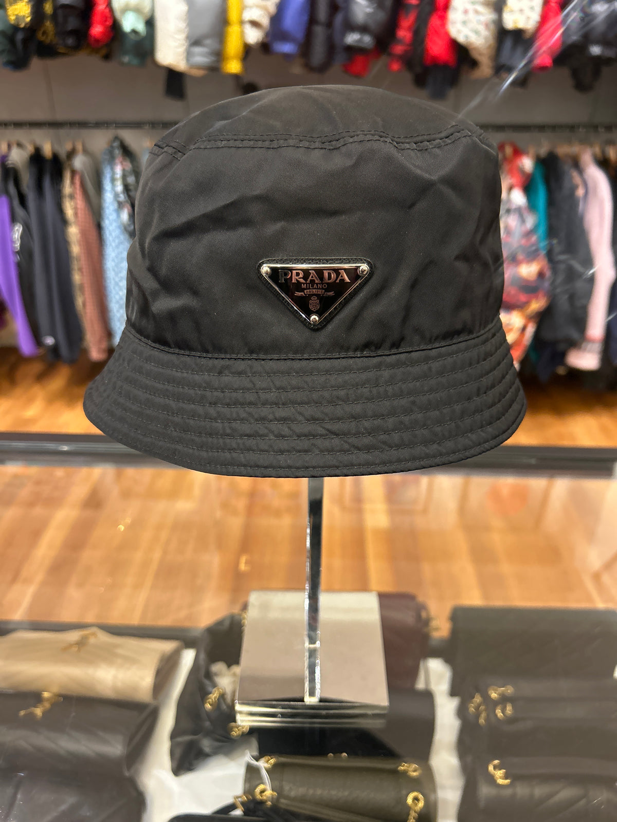 Prada Milano Logo Bucket Hat