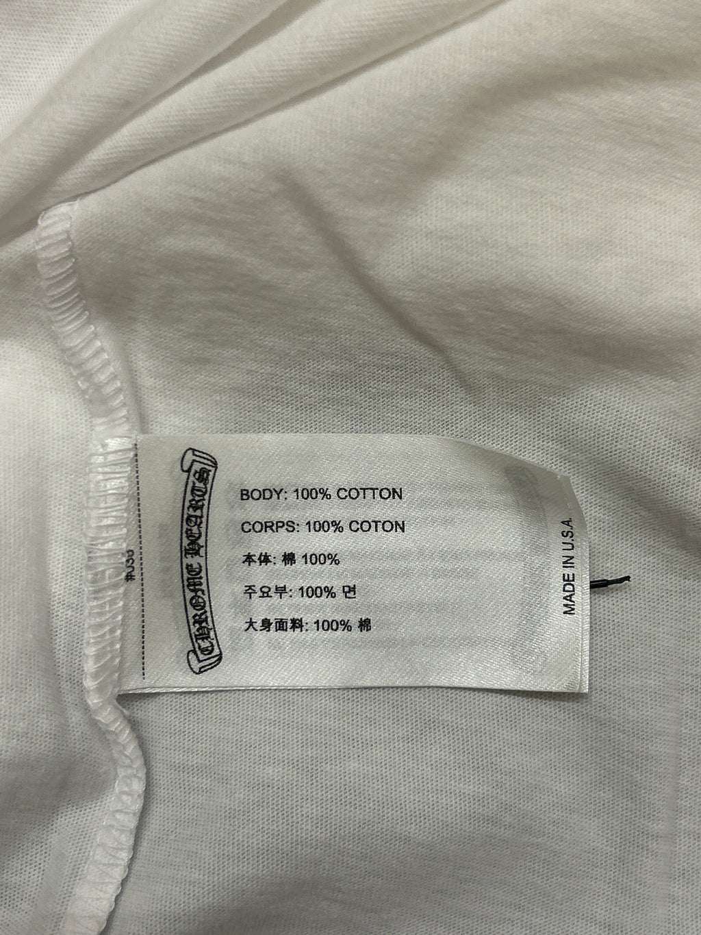 Chrome Hearts Scroll Logo Pocket Tee - White