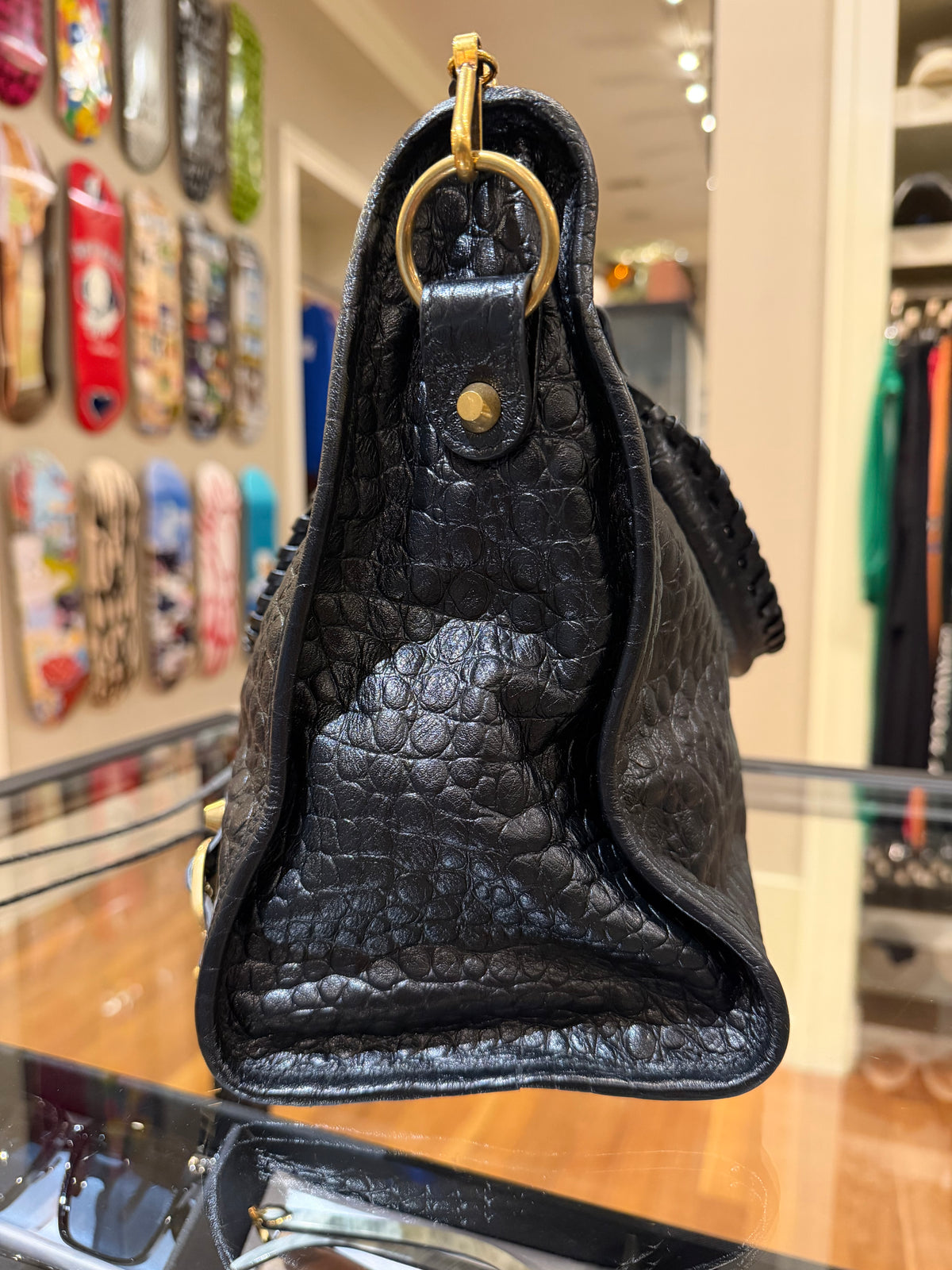 Balenciaga Le City Medium - Croc Embossed