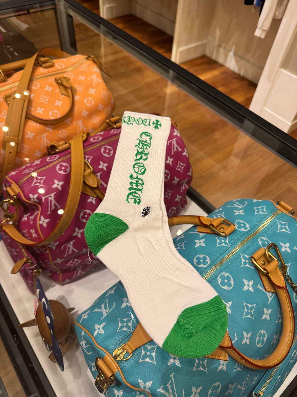 Chrome Hearts Socks - White/Green (L)
