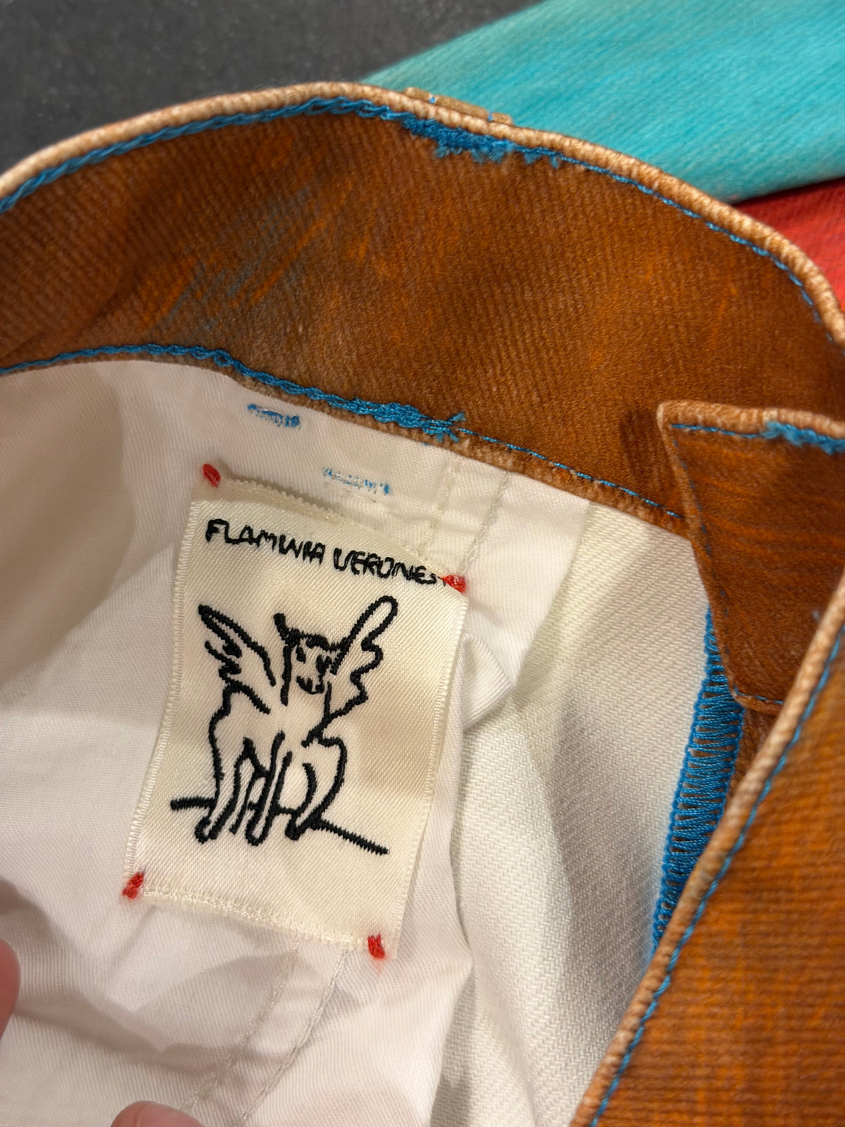 Marni Flocked Rainbow Painted Flared Denim Jeans
