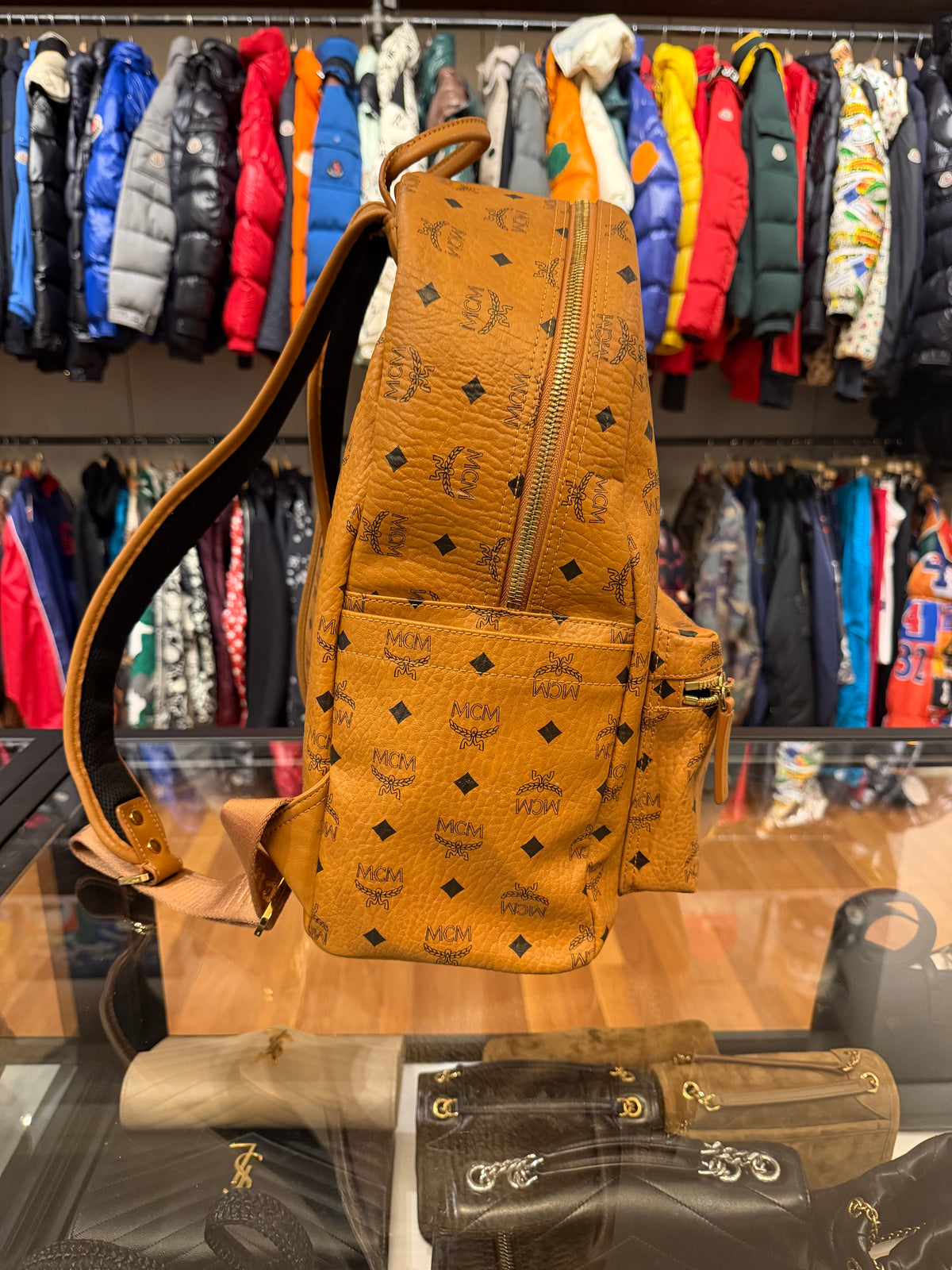 MCM Visetos Backpack - Cognac