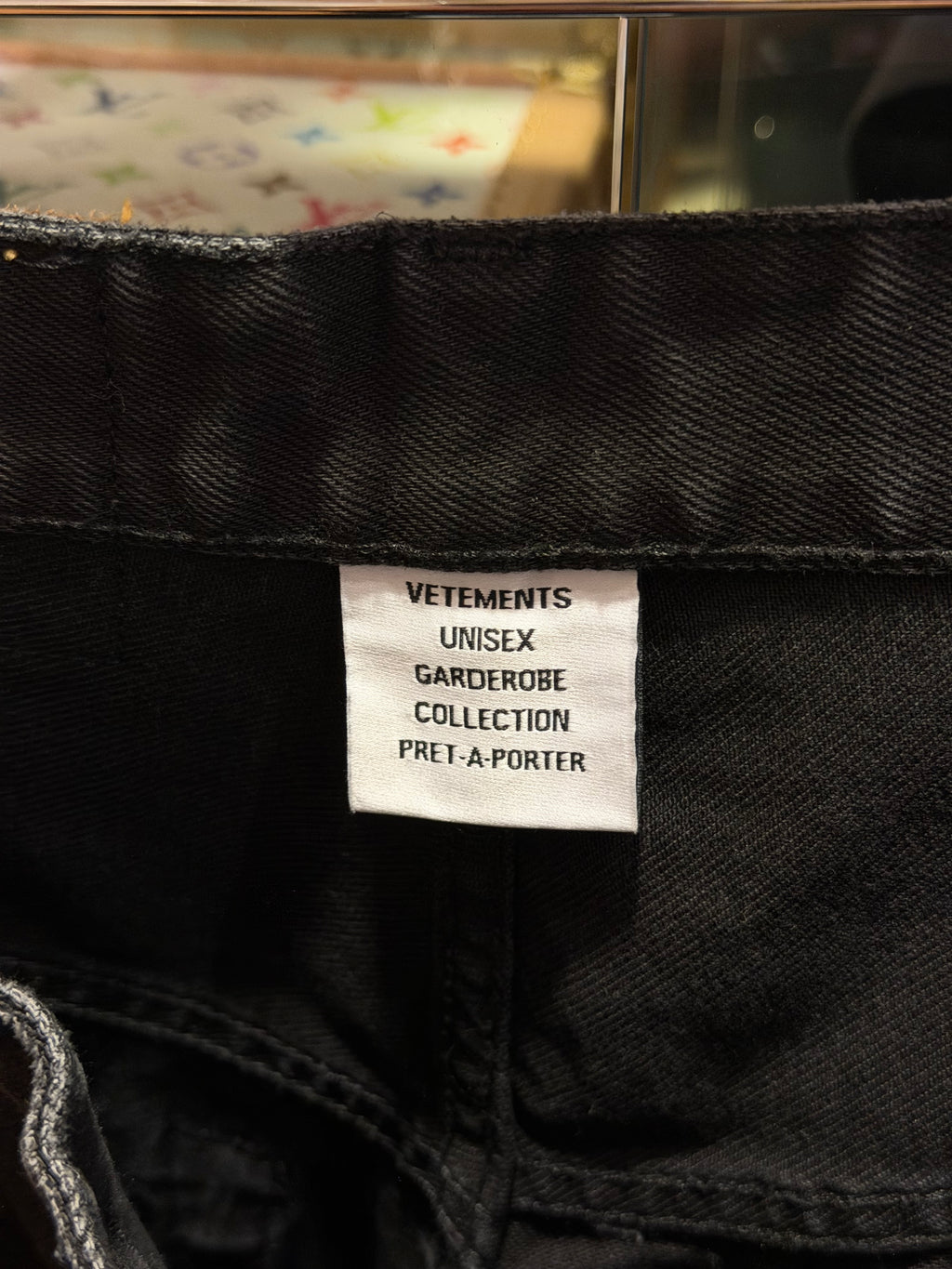 Vetements Washed Wide Leg Denim Jeans - Black