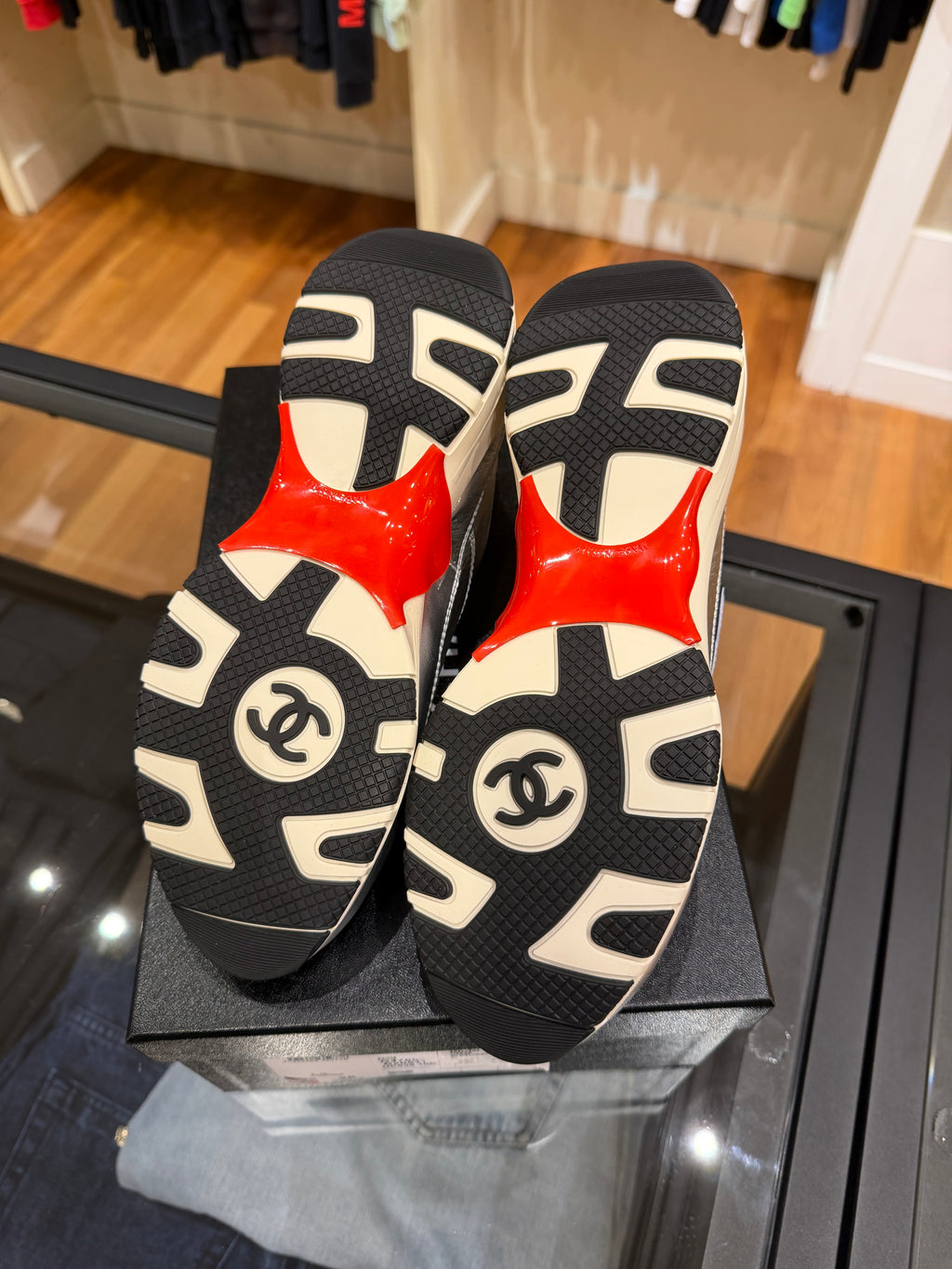 Chanel 26K Silver Trainer Sneakers