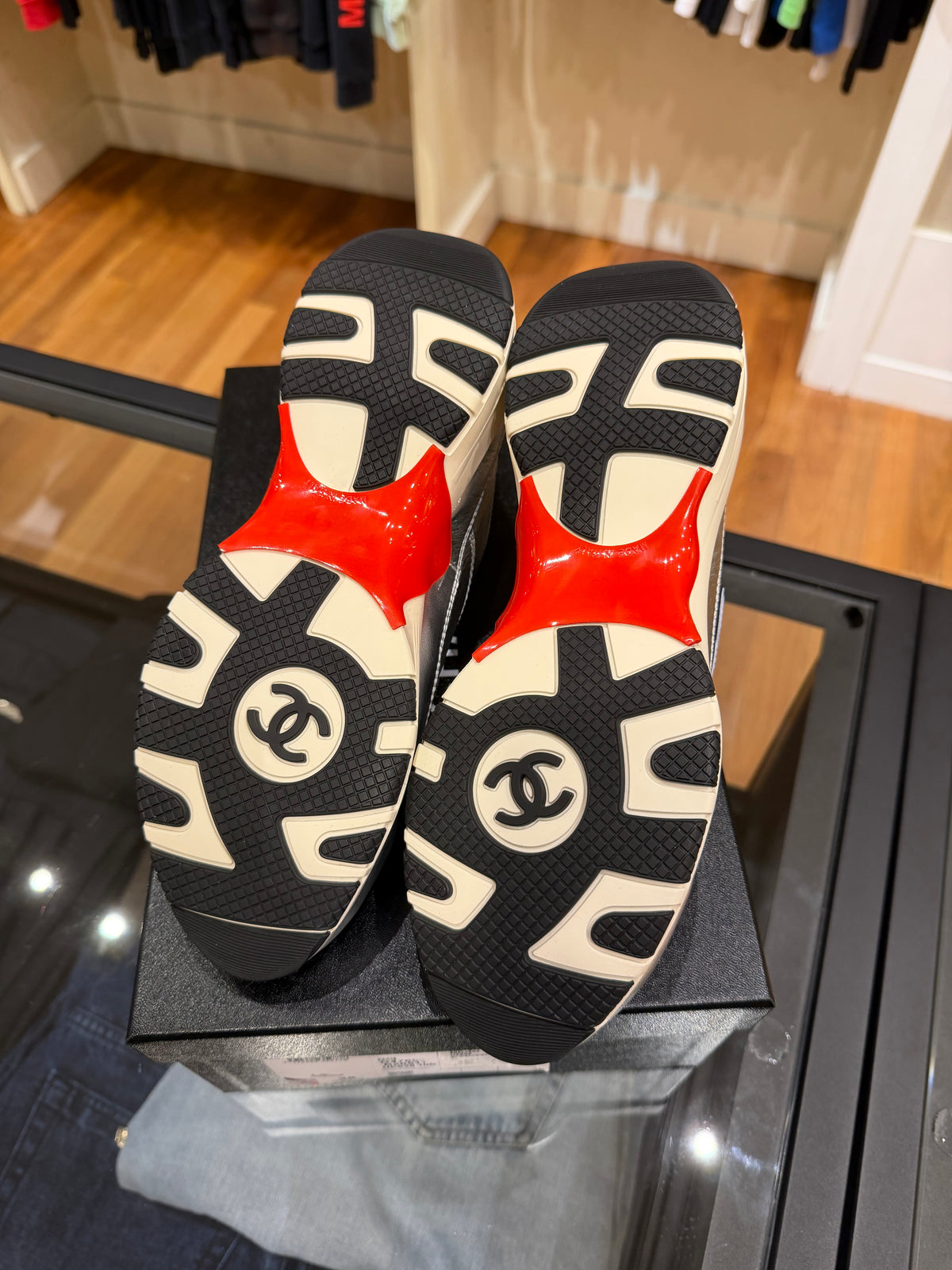 Chanel 26K Silver Trainer Sneakers