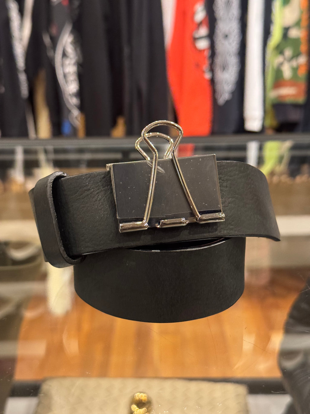 Vetements Leather Paperclip Belt