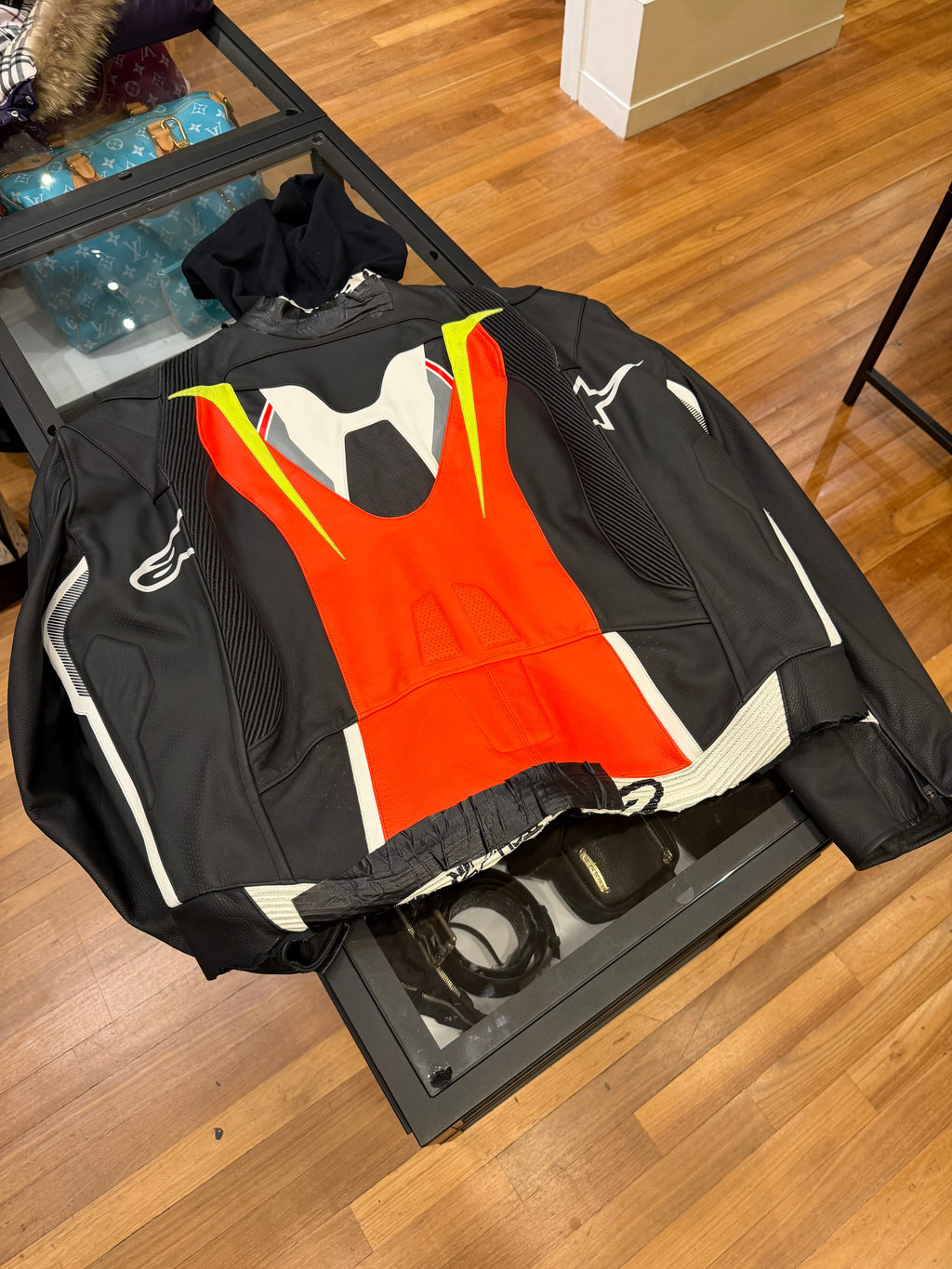 SS24 Balenciaga X Alpine Stars Upcycled Leather Runway Racer Jacket