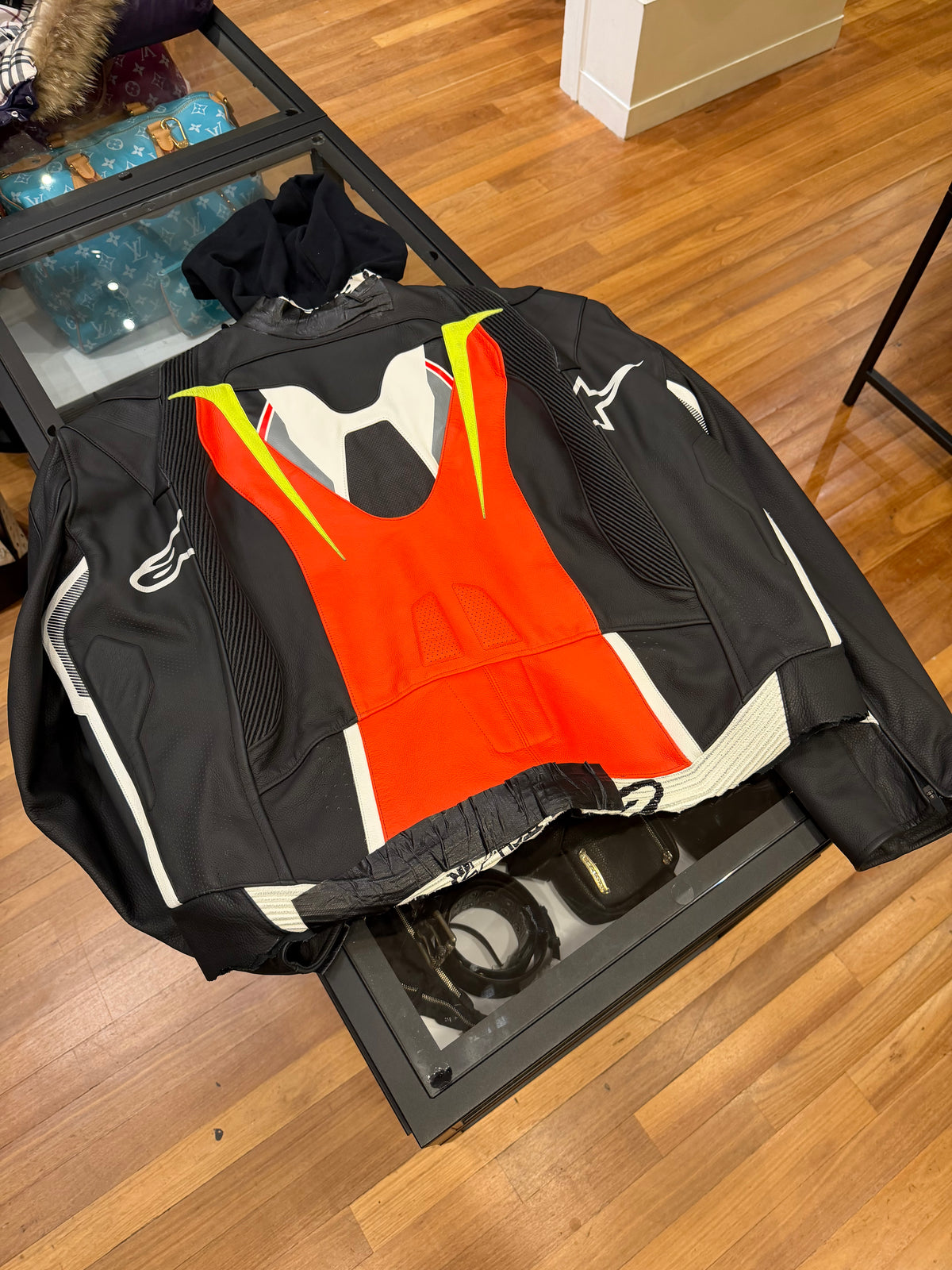 SS24 Balenciaga X Alpine Stars Upcycled Leather Runway Racer Jacket
