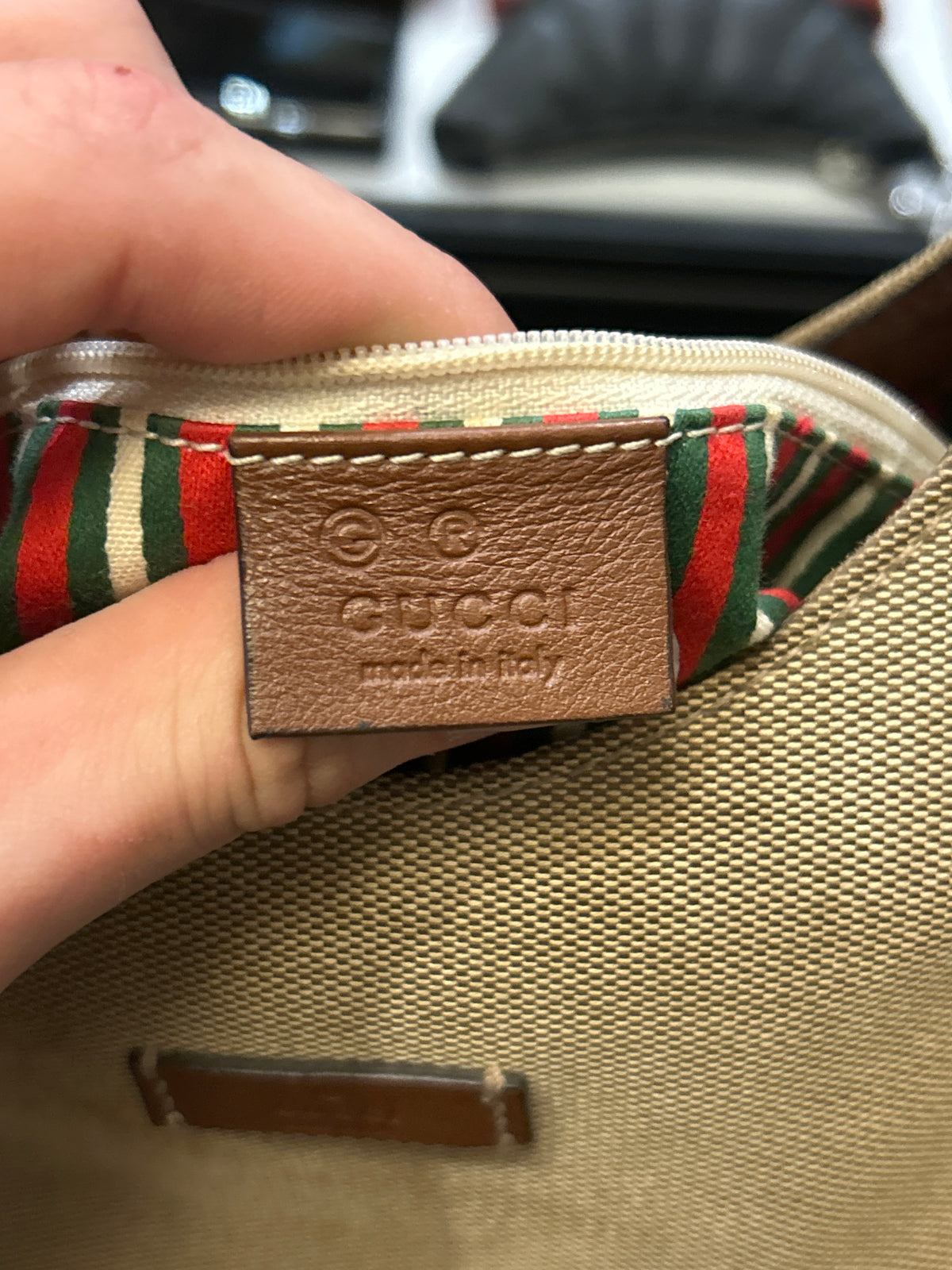 Vintage Gucci Canvas Hobo Bag