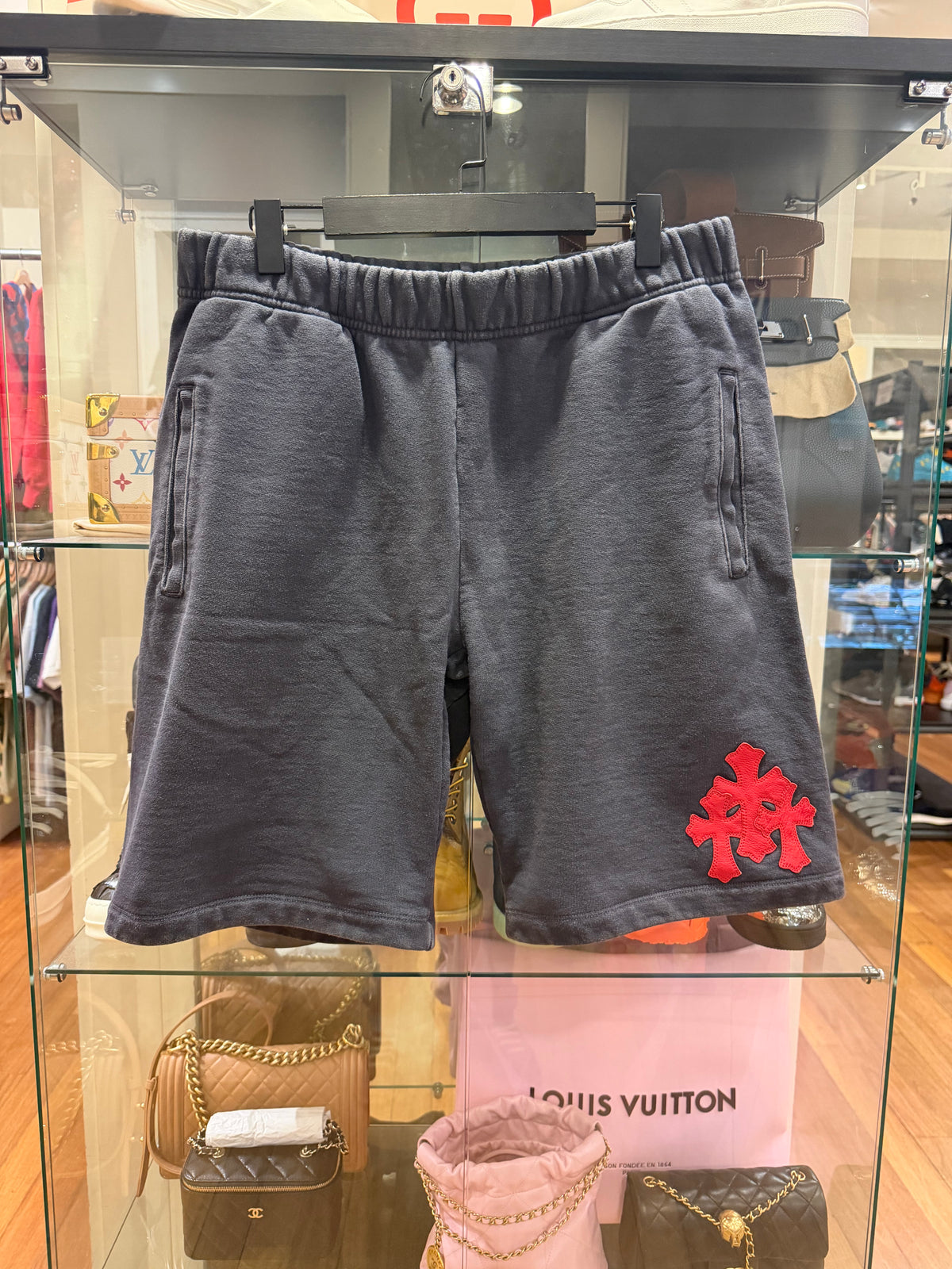 Chrome Hearts Paperjam Cross Patch Shorts - Navy