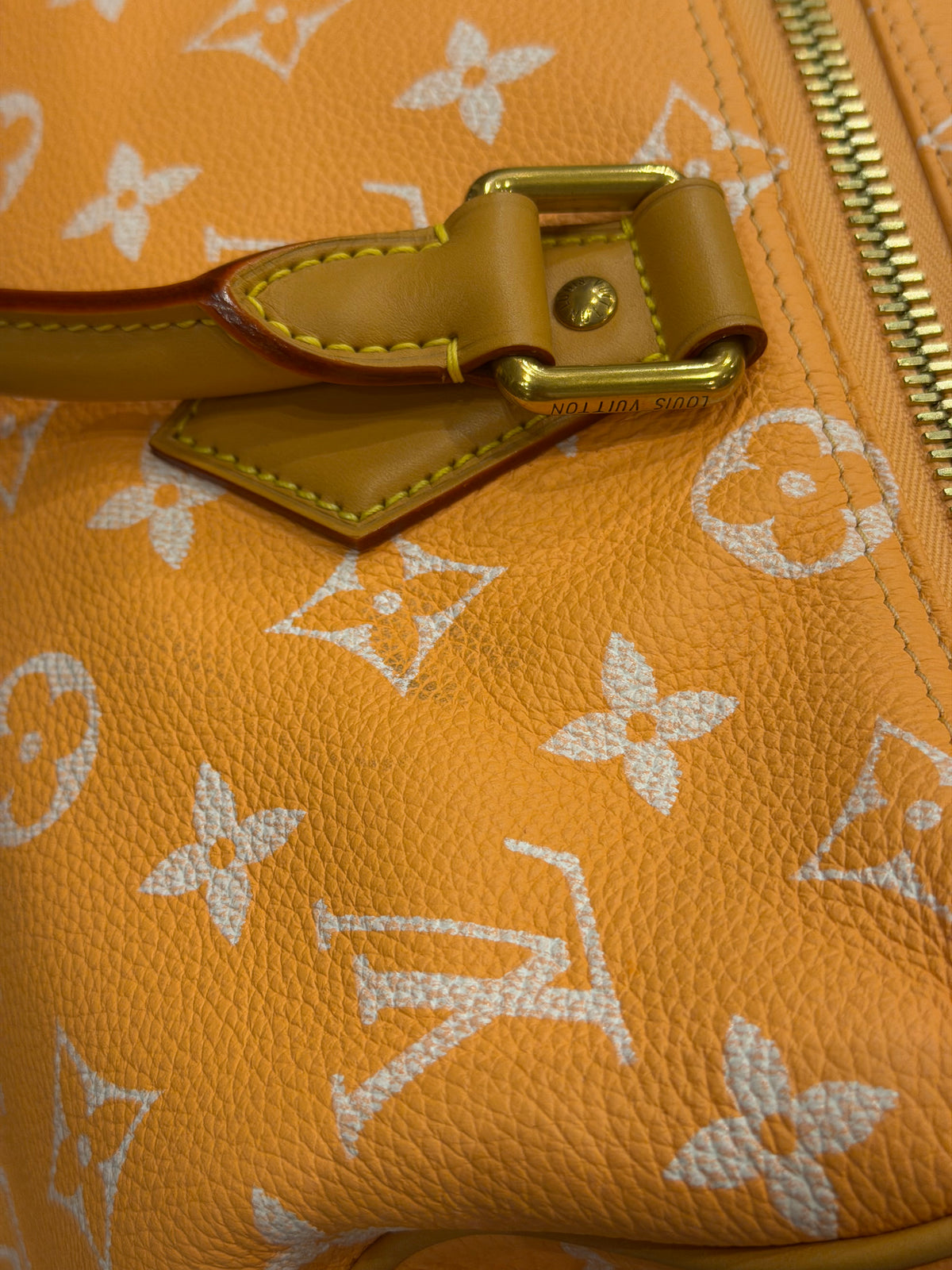 Louis Vuitton P9 Speedy 40 Peach Duffle Bag