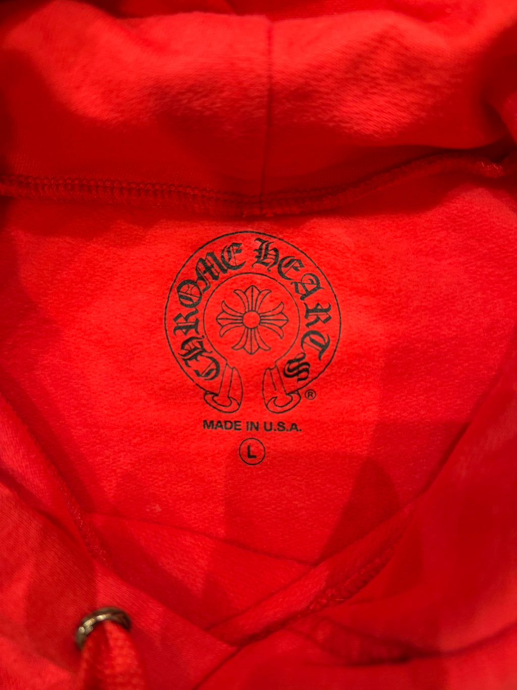 Chrome Hearts Scroll Logo Hoodie - Red/White