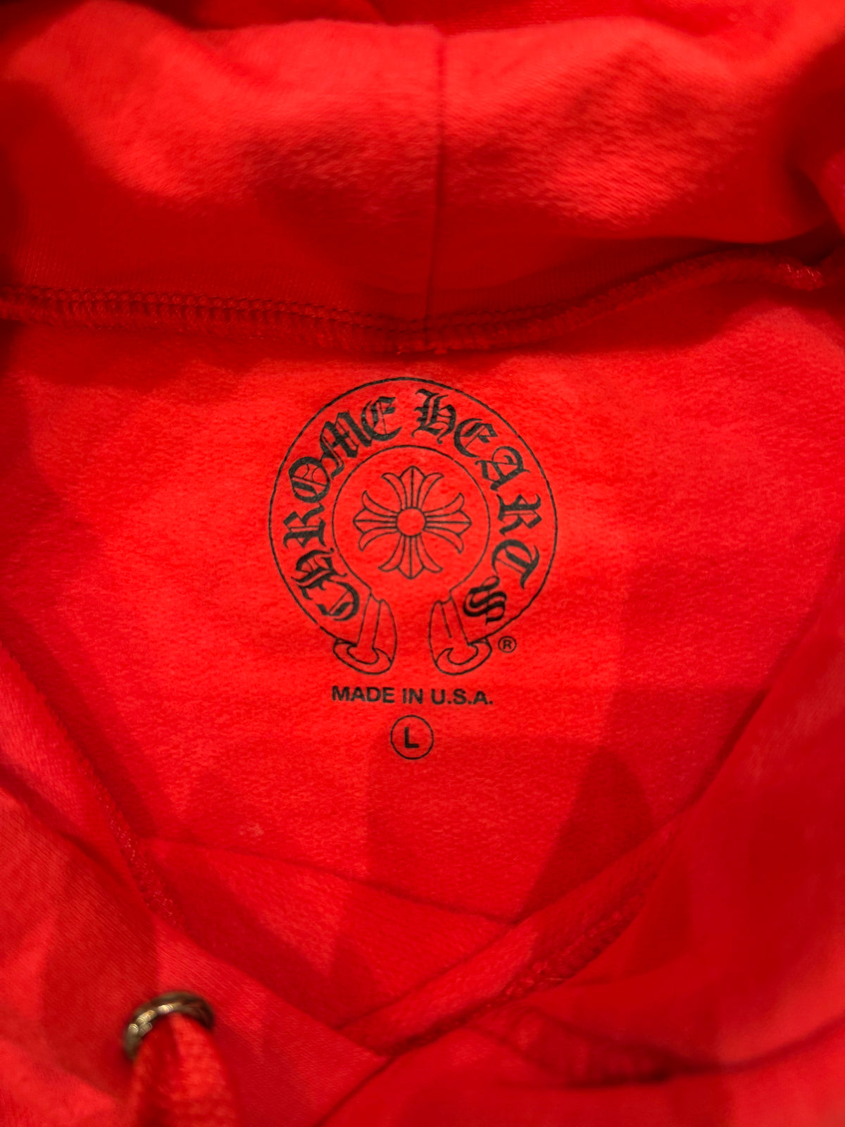 Chrome Hearts Scroll Logo Hoodie - Red/White