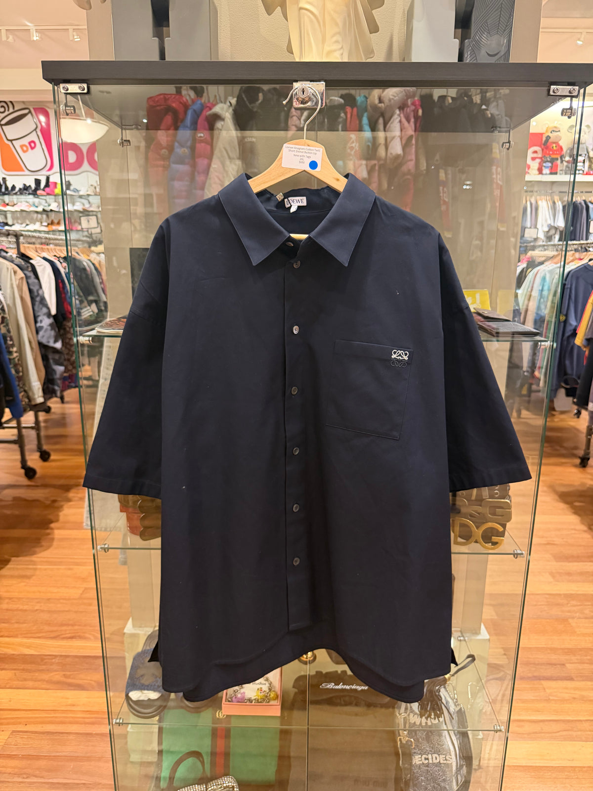 Loewe Anagram Cotton Twill Short Sleeve Button Up