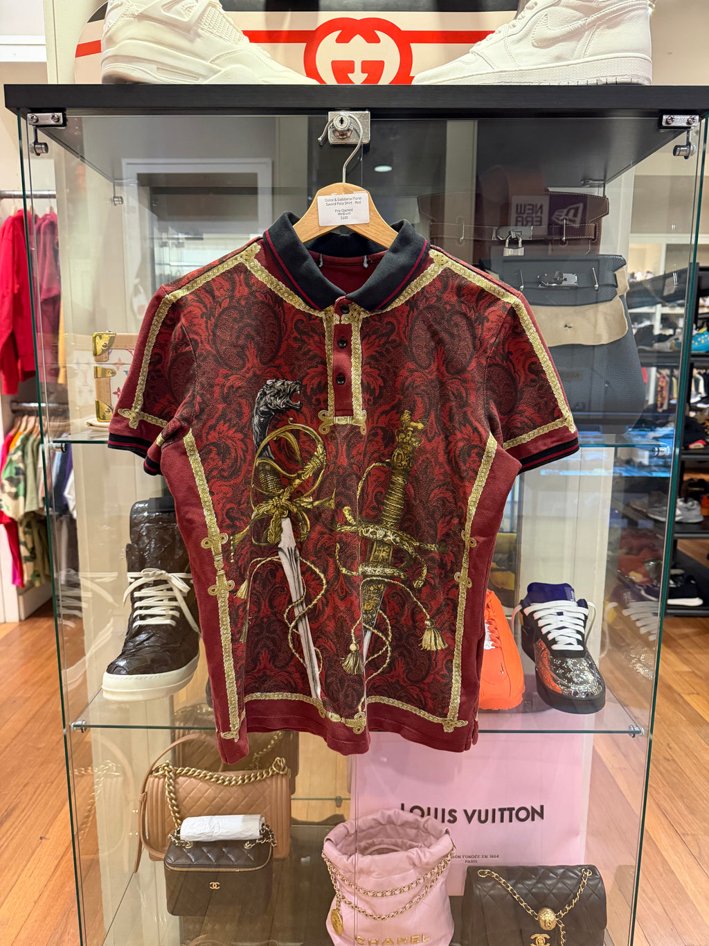 Dolce & Gabbana Flora Sword Polo Shirt - Red