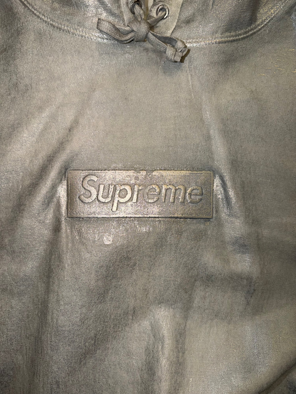Supreme x MM6 Foil Box Logo Hoodie - Silver/White