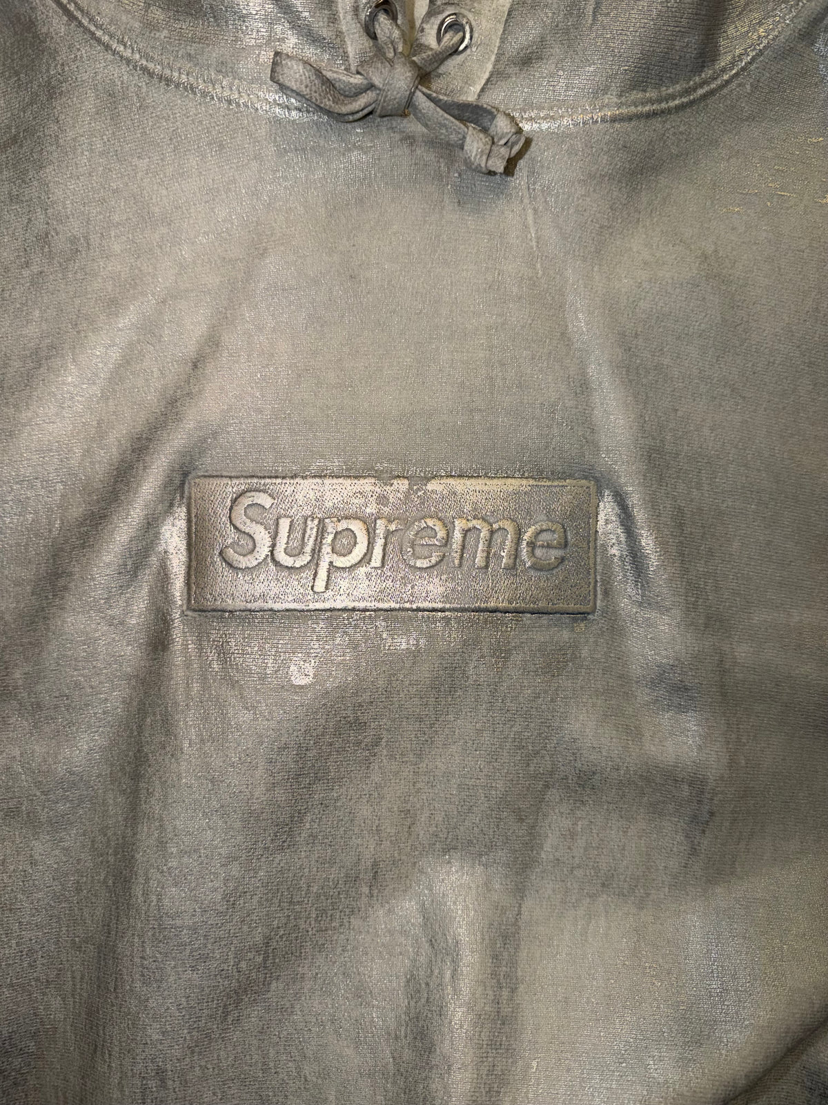 Supreme x MM6 Foil Box Logo Hoodie - Silver/White
