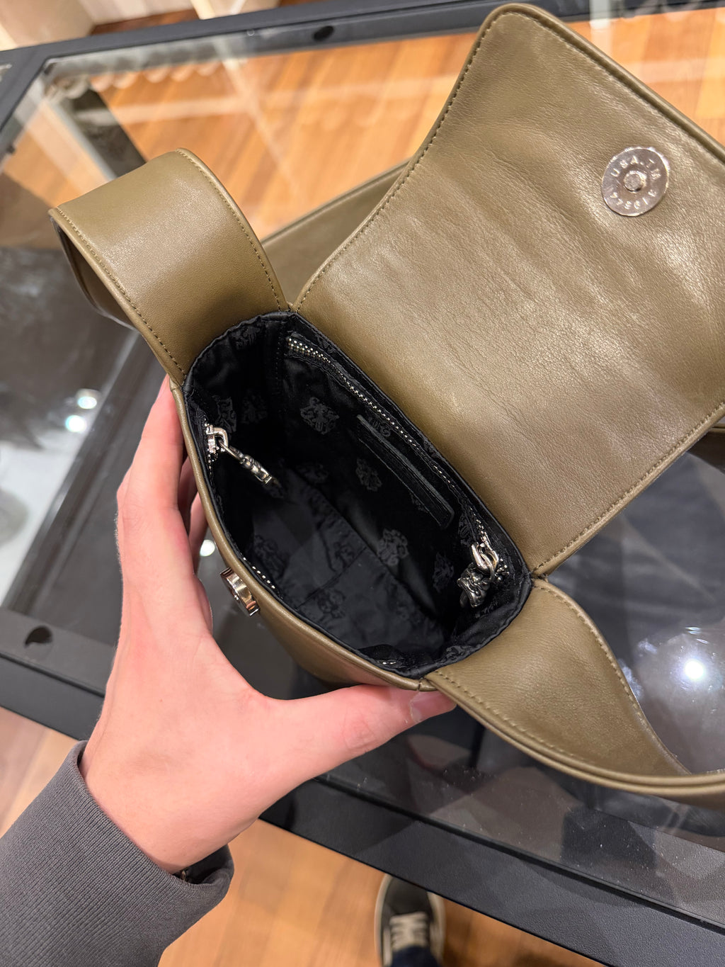 Chrome Hearts Hot Pot Leather Shoulder Bag - Olive