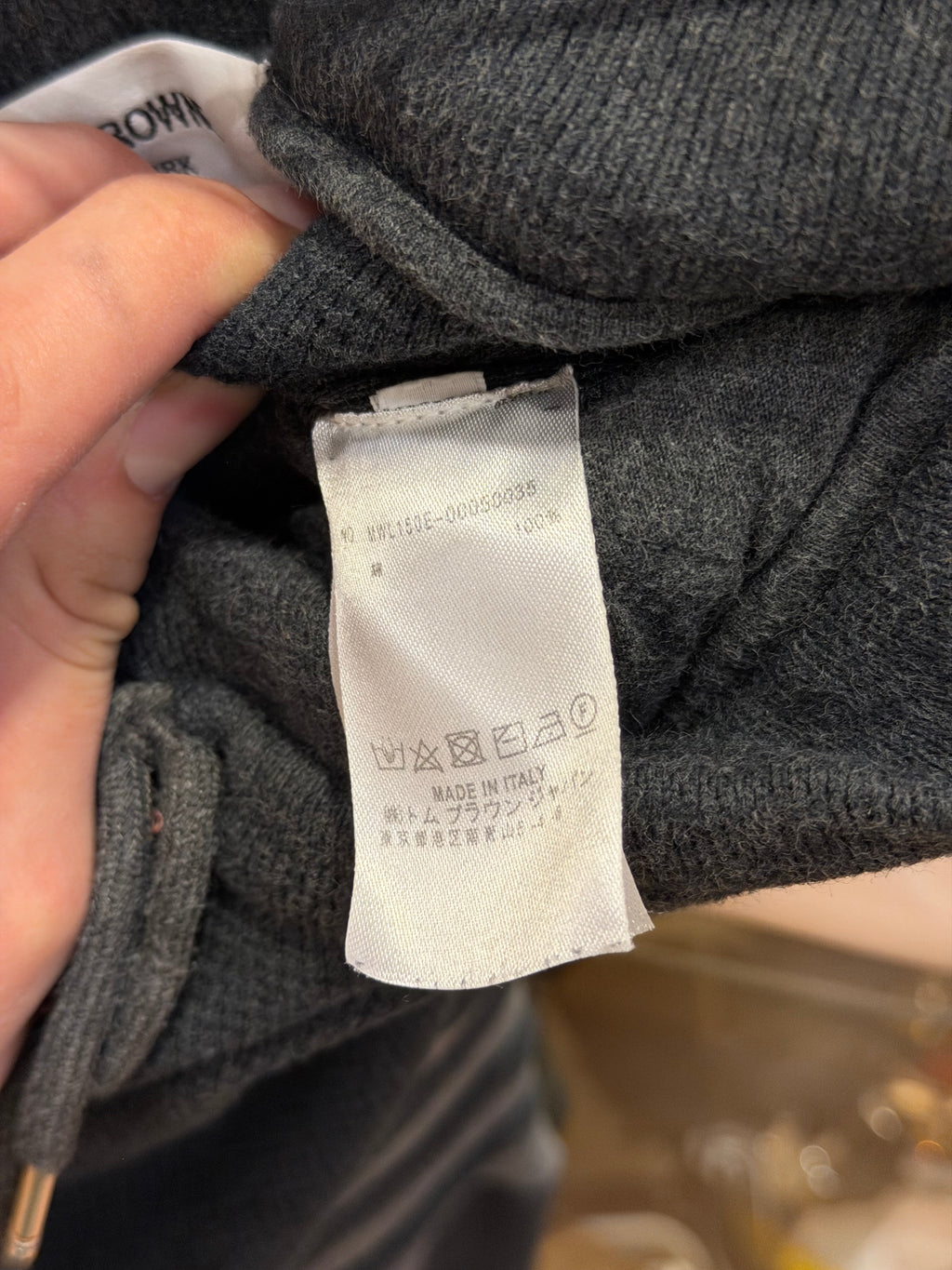 Thom Browne 4-Bar Waffle Knit Thermal Joggers - Grey