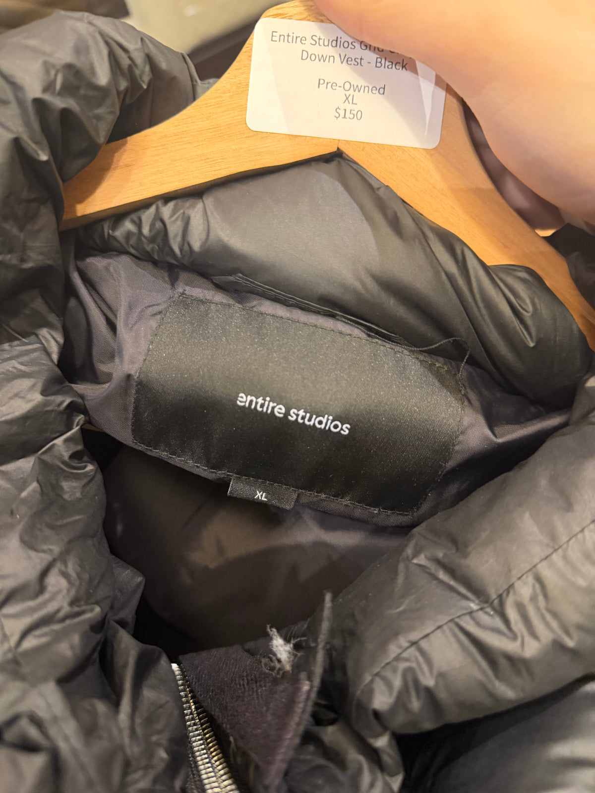 Entire Studio’s Grid Cropped Down Vest - Black