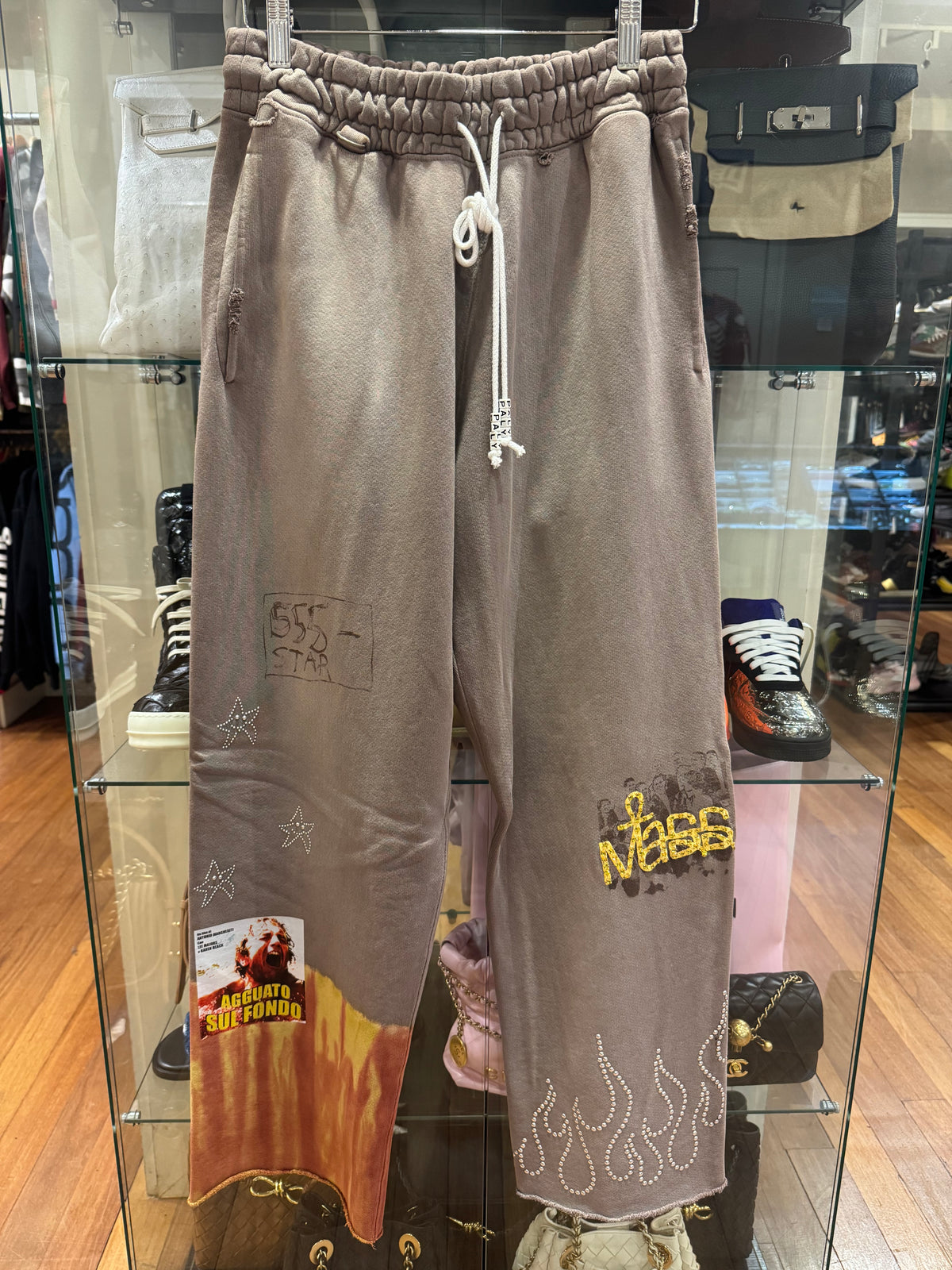 Paly Hollywood Mass Print Sweatpants - Beige
