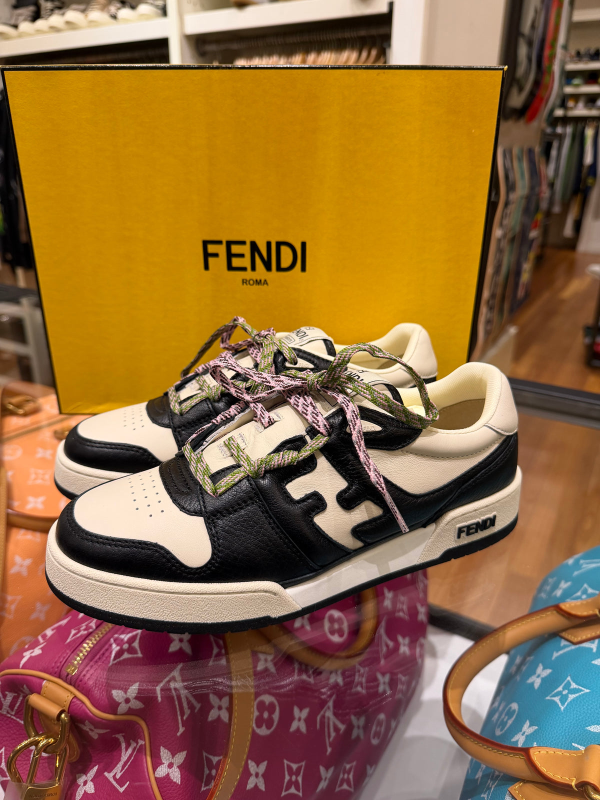 Fendi Match FF Low Top Sneakers - Black/White