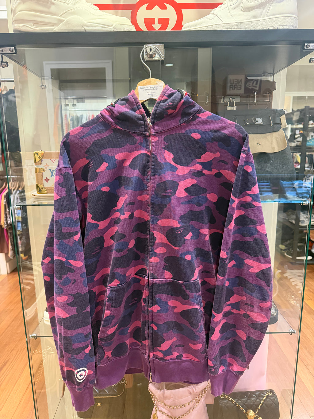 Bape Color Camo Shark Full Zip Hoodie - Purple