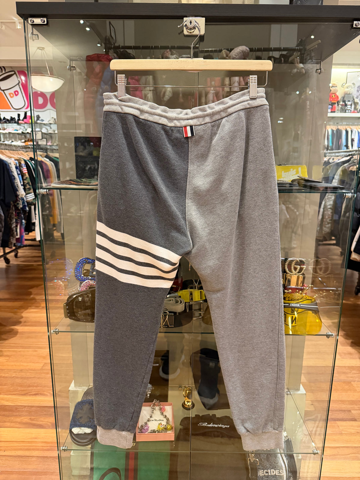 Thom Browne Colorblock Joggers - Grey/Dark Grey