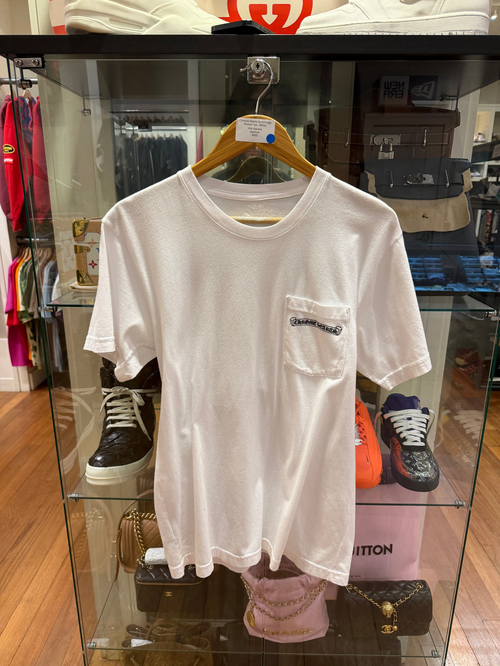 Chrome Hearts Scroll Logo Pocket Tee - White